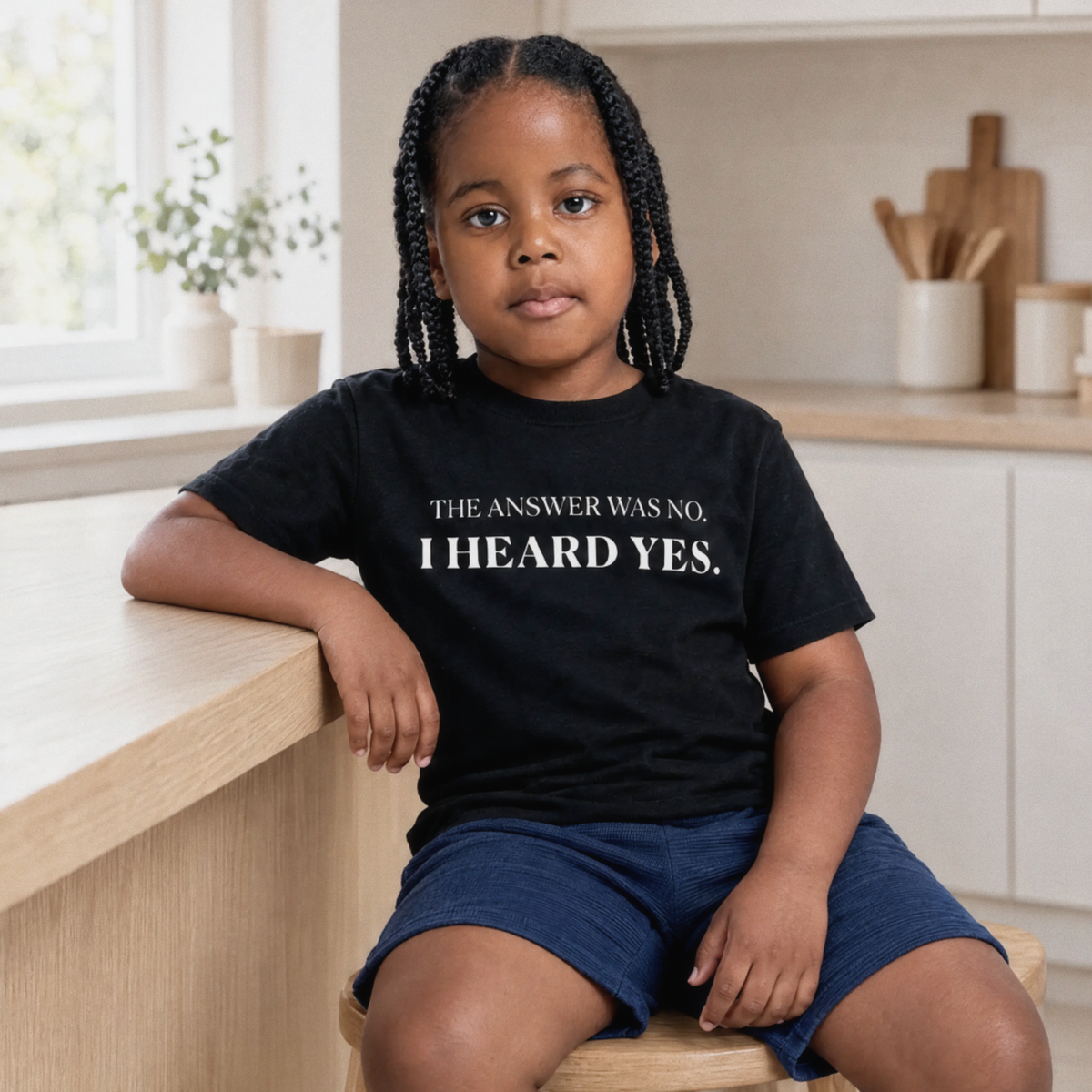 The Answer Was No. I Heard Yes. Kids T-Shirt